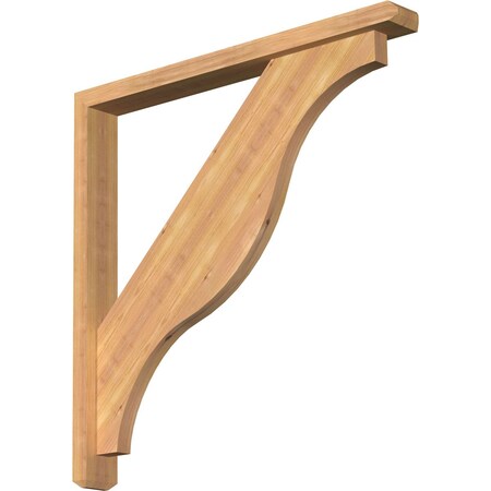 Funston Craftsman Smooth Bracket W/ Offset Brace, Western Red Cedar, 3 1/2W X 32D X 32H